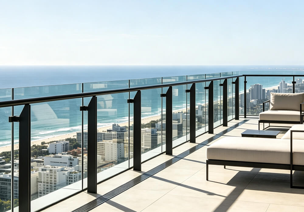 glass balcony railing